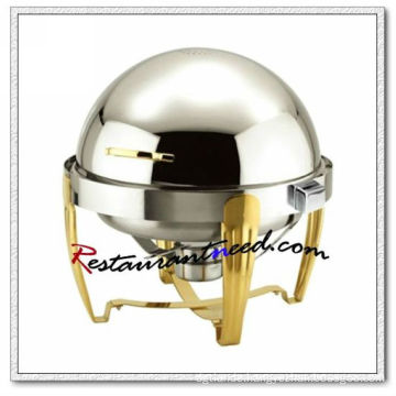 C081 Stainless Steel Round Roll Top Chafing Dish Set / Chafing Fuel
